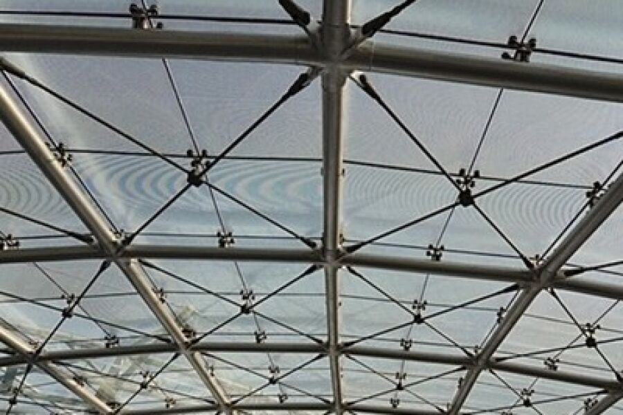 Points curtain wall glass